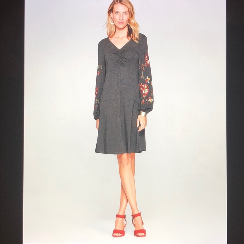 Spenser Jeremy Embroidered Bishop Sleeve Dress